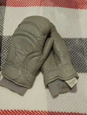 Vintage Simpsons Canada Grey Leather Mittens-Retro 70's/80's